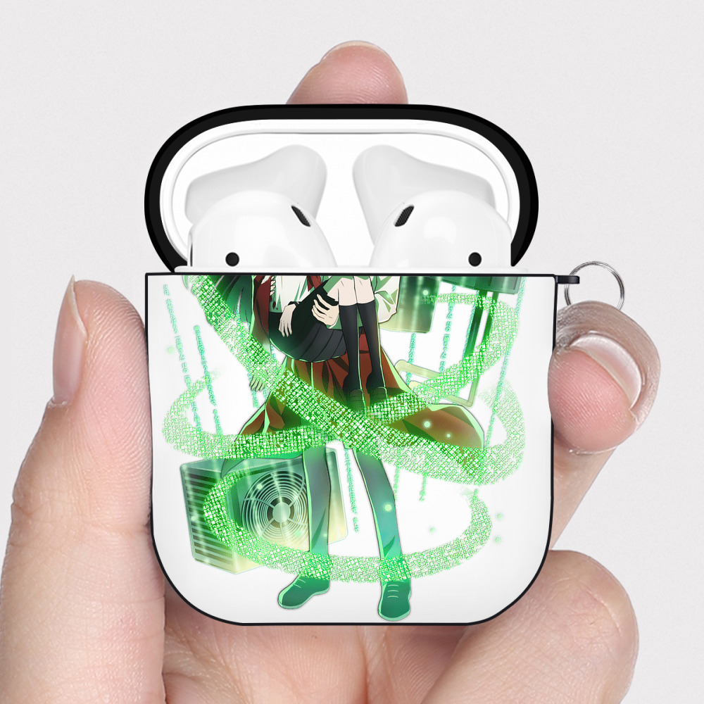 （画像用） 文豪ストレイドッグス Bungo Stray Dogs AirPods 第2世代保護ケース ハードシェル ブラック 耐衝撃・防指紋・カラビナ付き