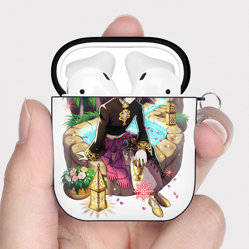 （画像用） 文豪ストレイドッグス Bungo Stray Dogs AirPods 第2世代保護ケース ハードシェル ブラック 耐衝撃・防指紋・カラビナ付き
