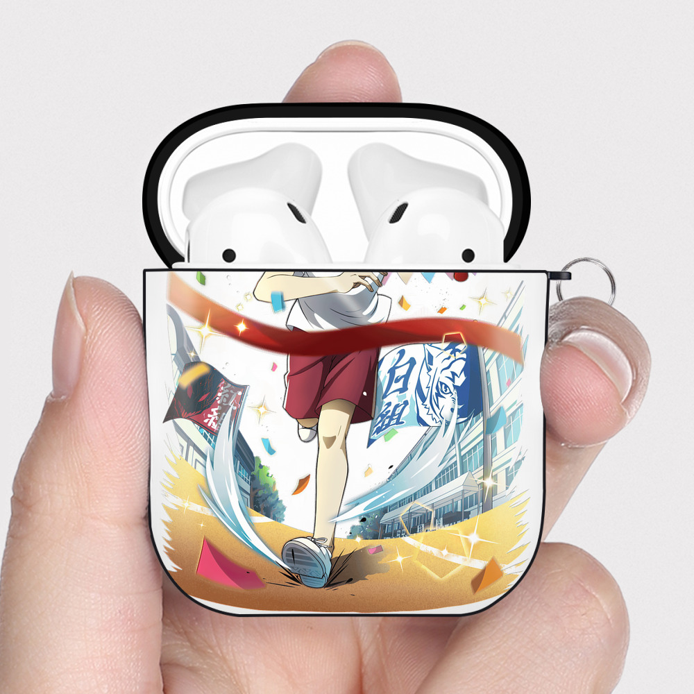 （画像用） 文豪ストレイドッグス Bungo Stray Dogs AirPods 第2世代保護ケース ハードシェル ブラック 耐衝撃・防指紋・カラビナ付き