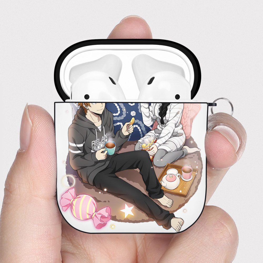 （画像用） 文豪ストレイドッグス Bungo Stray Dogs AirPods 第2世代保護ケース ハードシェル ブラック 耐衝撃・防指紋・カラビナ付き