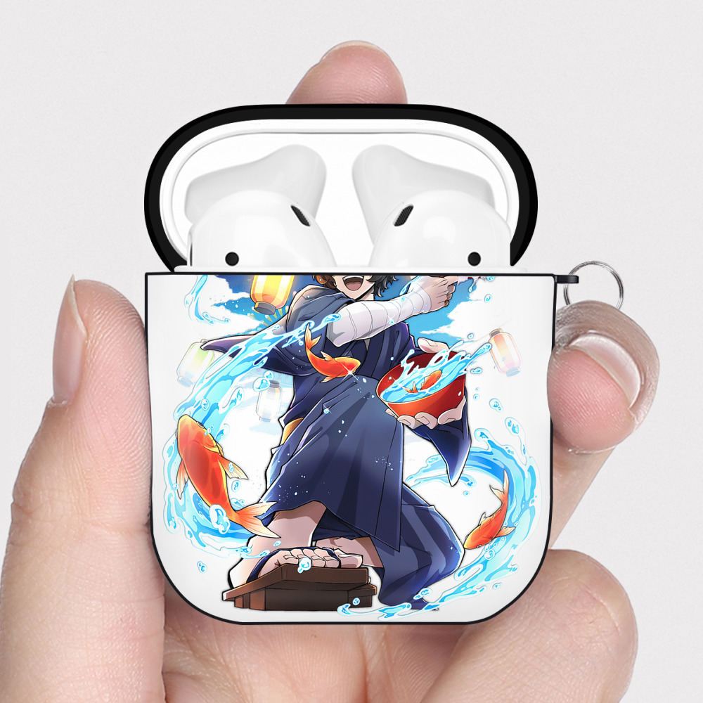 （画像用） 文豪ストレイドッグス Bungo Stray Dogs AirPods 第2世代保護ケース ハードシェル ブラック 耐衝撃・防指紋・カラビナ付き
