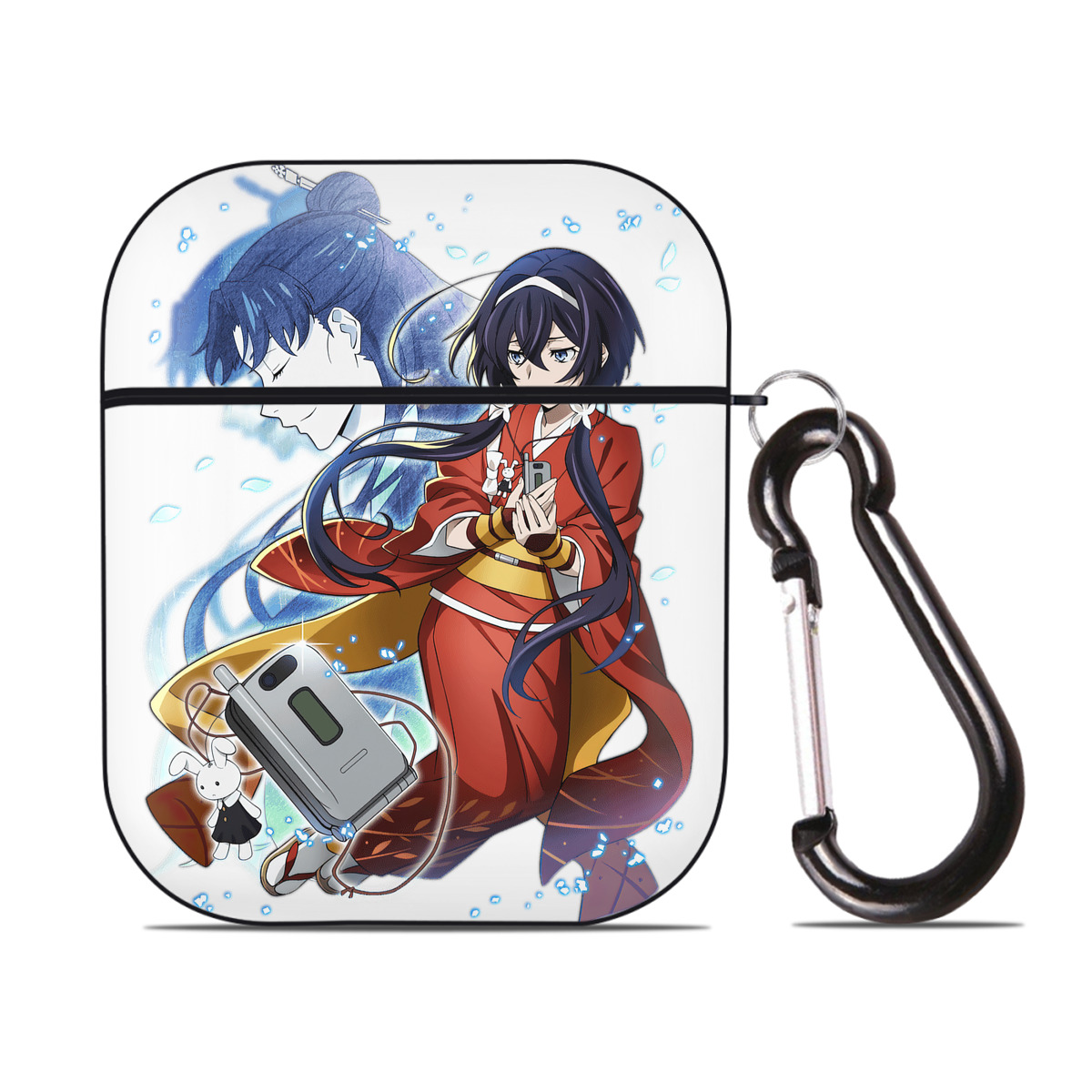（画像用） 文豪ストレイドッグス Bungo Stray Dogs AirPods 第2世代保護ケース ハードシェル ブラック 耐衝撃・防指紋・カラビナ付き