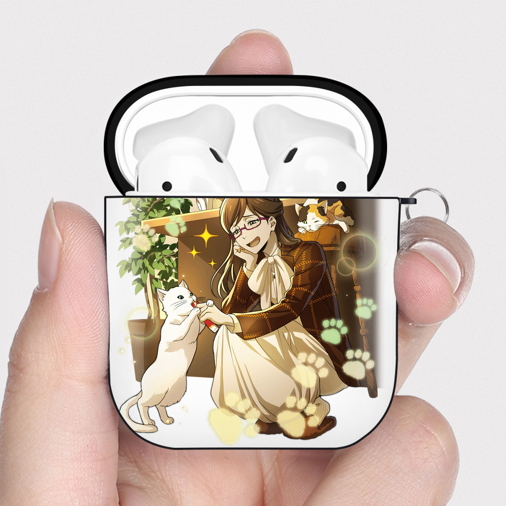 （画像用） 文豪ストレイドッグス Bungo Stray Dogs AirPods 第2世代保護ケース ハードシェル ブラック 耐衝撃・防指紋・カラビナ付き