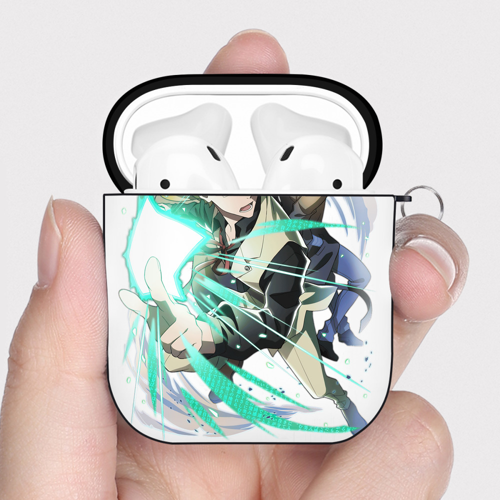（画像用） 文豪ストレイドッグス Bungo Stray Dogs AirPods 第2世代保護ケース ハードシェル ブラック 耐衝撃・防指紋・カラビナ付き