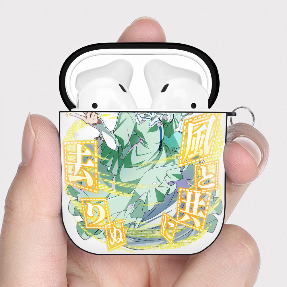 （画像用） 文豪ストレイドッグス Bungo Stray Dogs AirPods 第2世代保護ケース ハードシェル ブラック 耐衝撃・防指紋・カラビナ付き