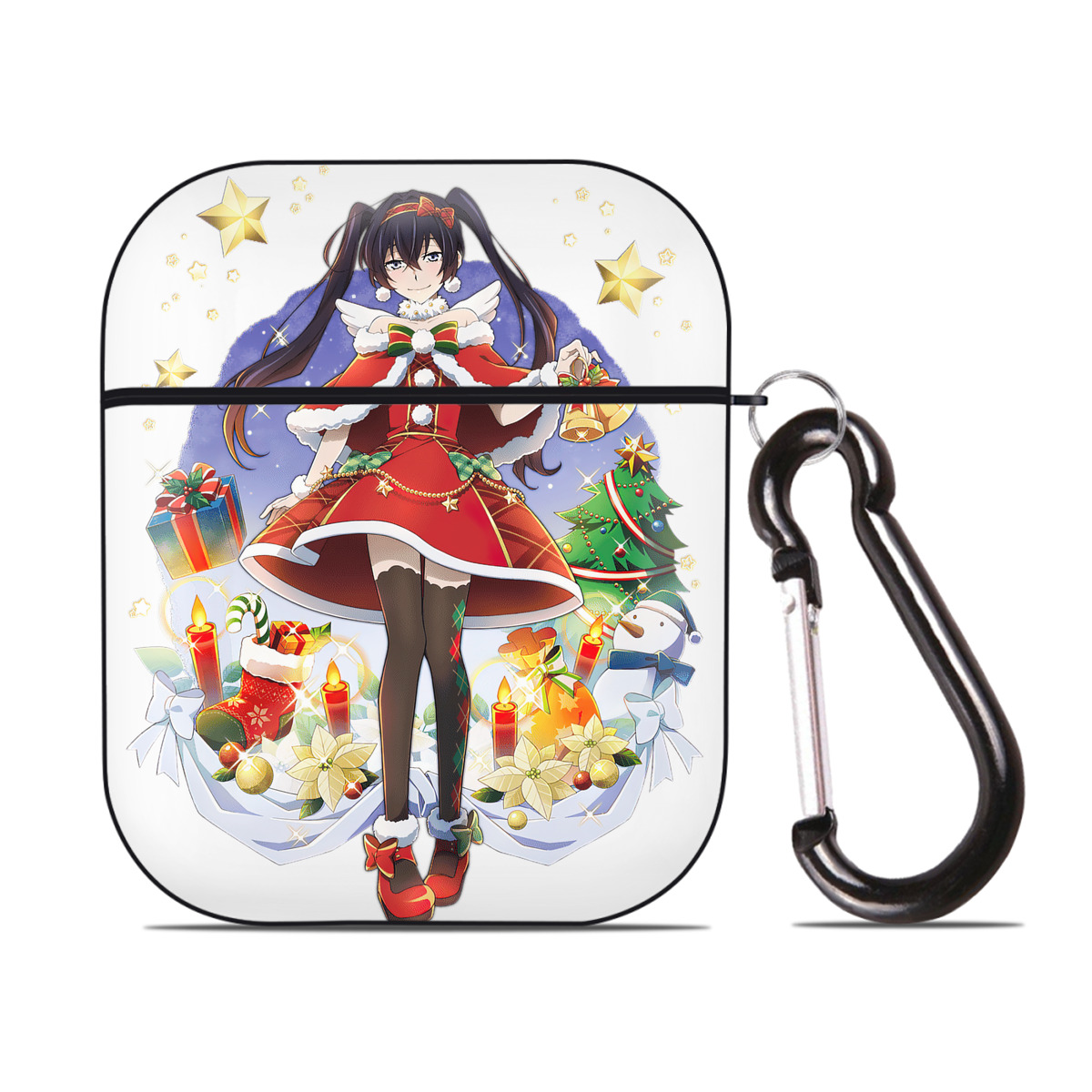 （画像用） 文豪ストレイドッグス Bungo Stray Dogs AirPods 第2世代保護ケース ハードシェル ブラック 耐衝撃・防指紋・カラビナ付き