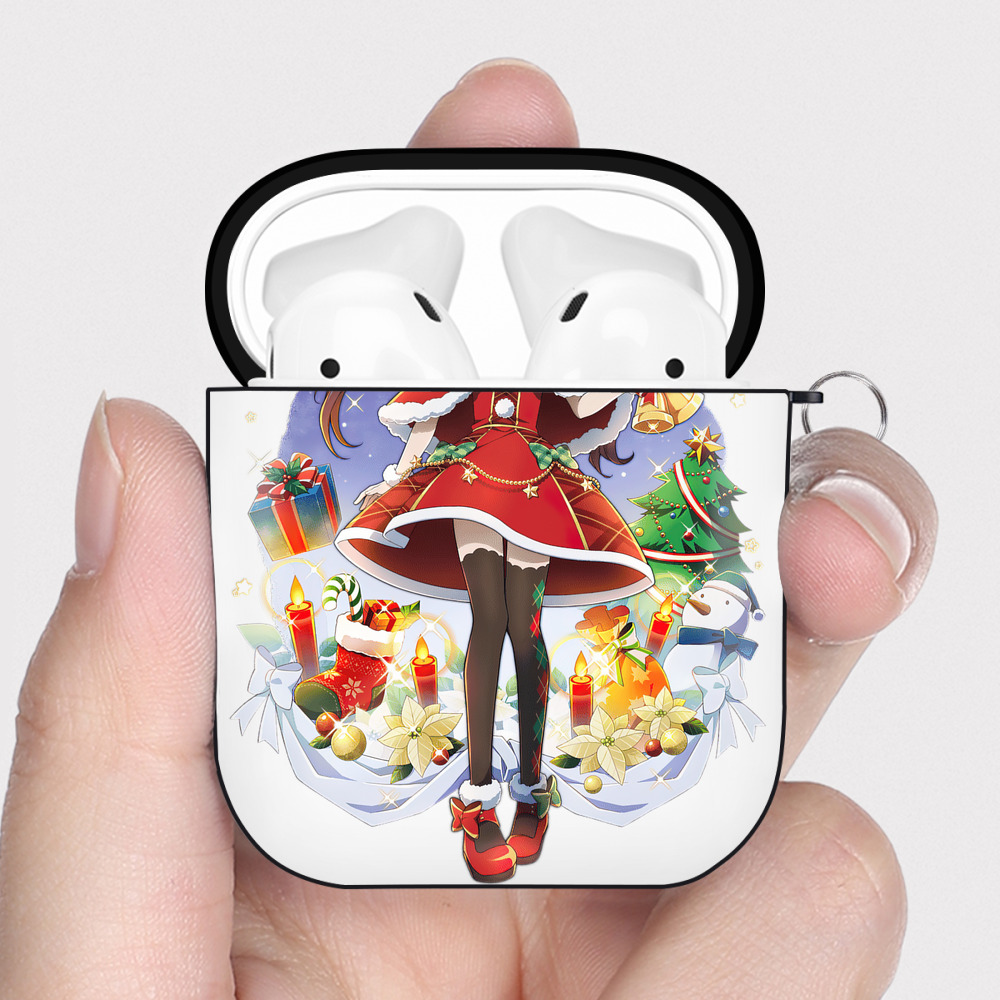 （画像用） 文豪ストレイドッグス Bungo Stray Dogs AirPods 第2世代保護ケース ハードシェル ブラック 耐衝撃・防指紋・カラビナ付き