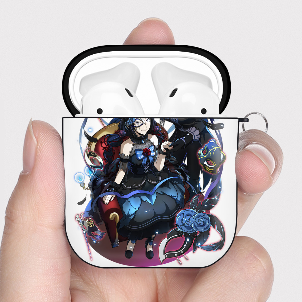 文豪ストレイドッグス Bungo Stray Dogs AirPods 第2世代保護ケース ハードシェル ブラック 耐衝撃・防指紋・カラビナ付き