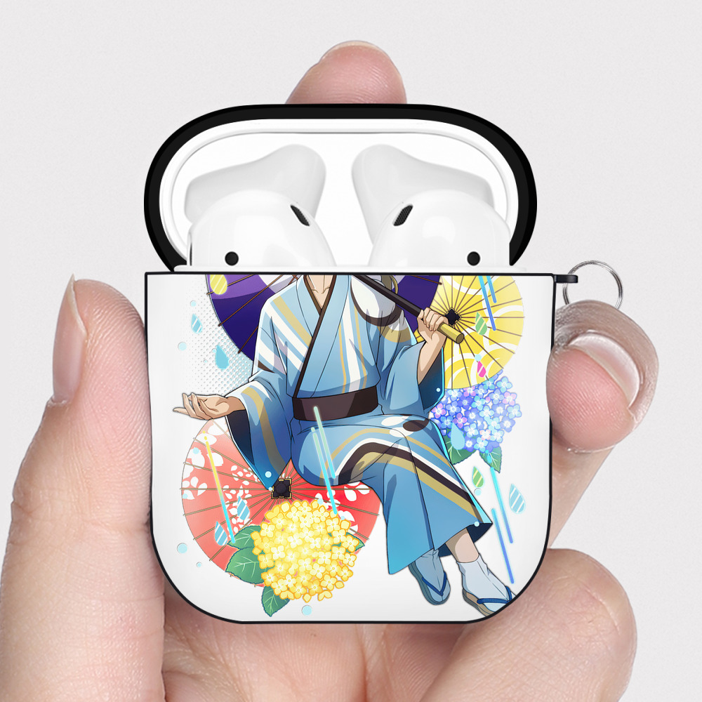 （画像用） 文豪ストレイドッグス Bungo Stray Dogs AirPods 第2世代保護ケース ハードシェル ブラック 耐衝撃・防指紋・カラビナ付き
