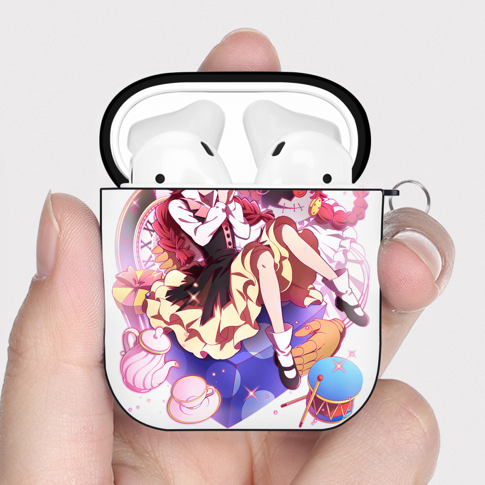 （画像用） 文豪ストレイドッグス Bungo Stray Dogs AirPods 第2世代保護ケース ハードシェル ブラック 耐衝撃・防指紋・カラビナ付き