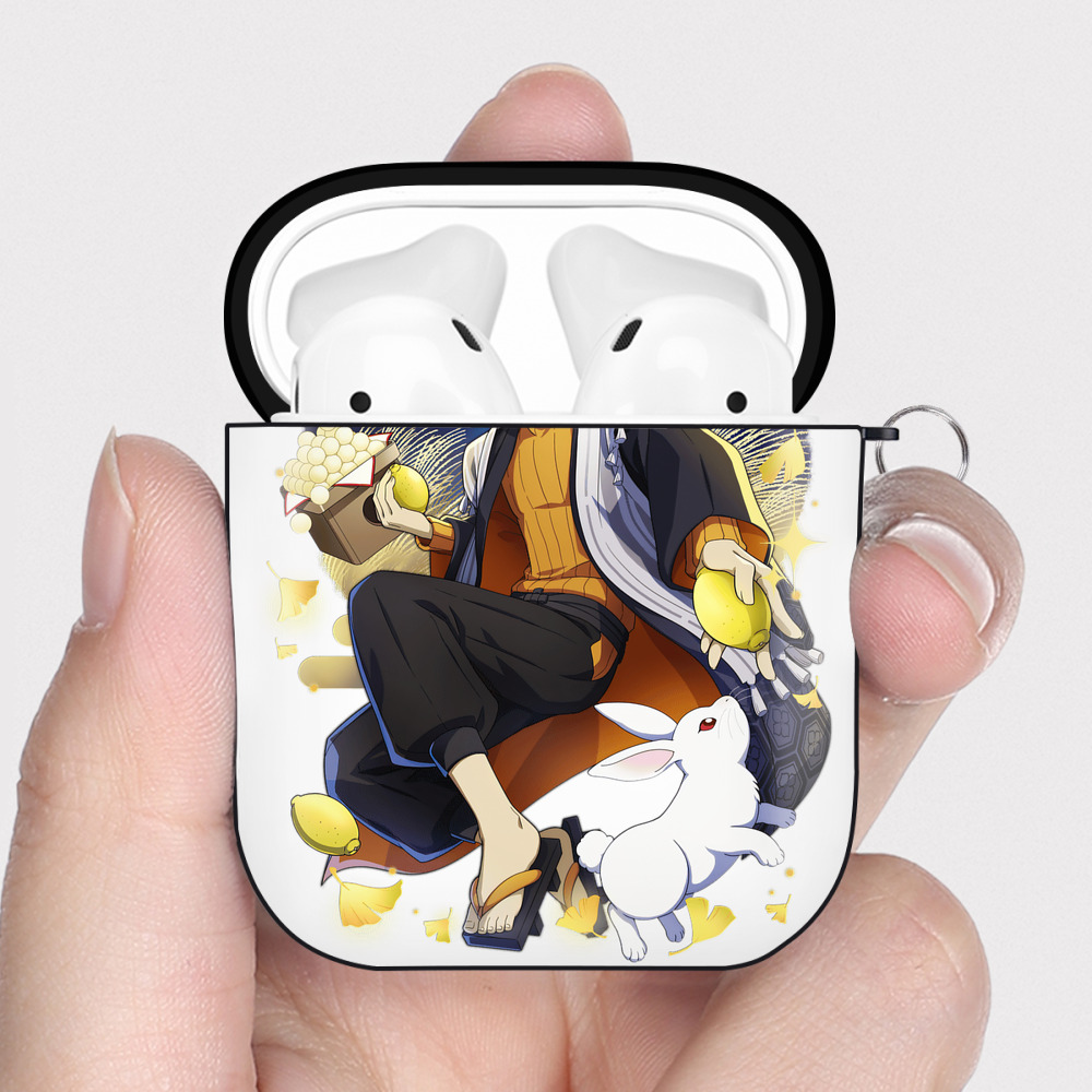 （画像用） 文豪ストレイドッグス Bungo Stray Dogs AirPods 第2世代保護ケース ハードシェル ブラック 耐衝撃・防指紋・カラビナ付き