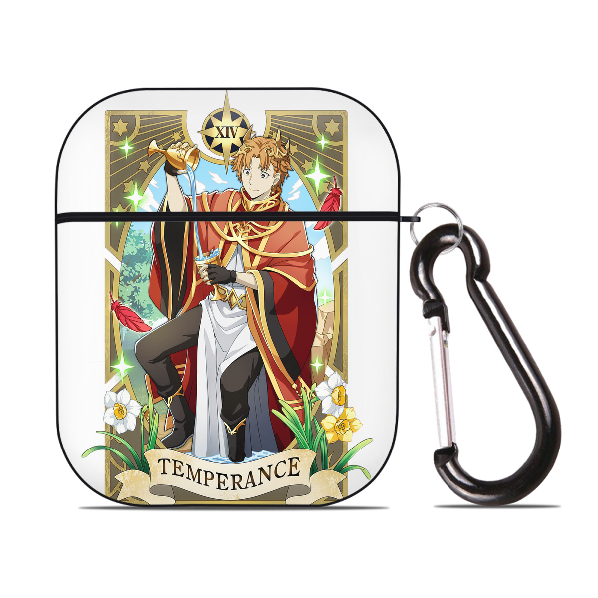 （画像用） 文豪ストレイドッグス Bungo Stray Dogs AirPods 第2世代保護ケース ハードシェル ブラック 耐衝撃・防指紋・カラビナ付き
