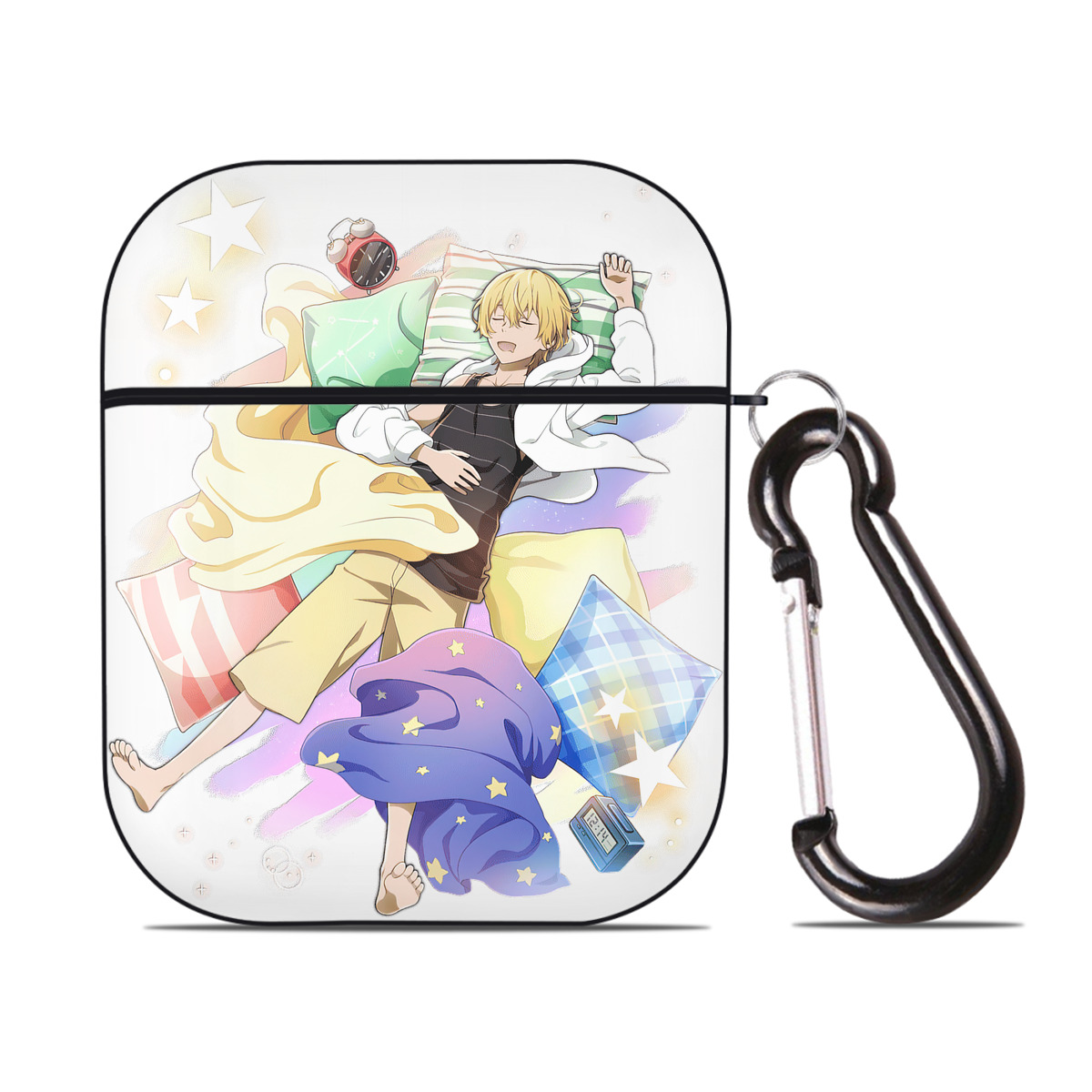（画像用） 文豪ストレイドッグス Bungo Stray Dogs AirPods 第2世代保護ケース ハードシェル ブラック 耐衝撃・防指紋・カラビナ付き