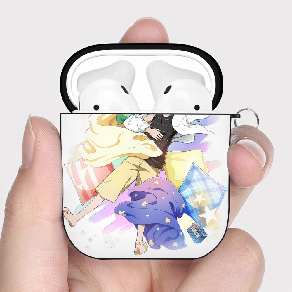 （画像用） 文豪ストレイドッグス Bungo Stray Dogs AirPods 第2世代保護ケース ハードシェル ブラック 耐衝撃・防指紋・カラビナ付き