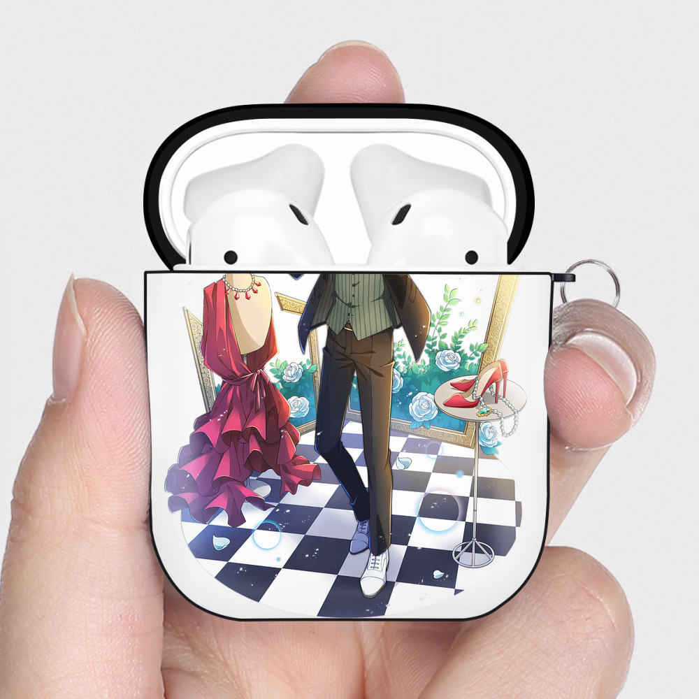 （画像用） 文豪ストレイドッグス Bungo Stray Dogs AirPods 第2世代保護ケース ハードシェル ブラック 耐衝撃・防指紋・カラビナ付き