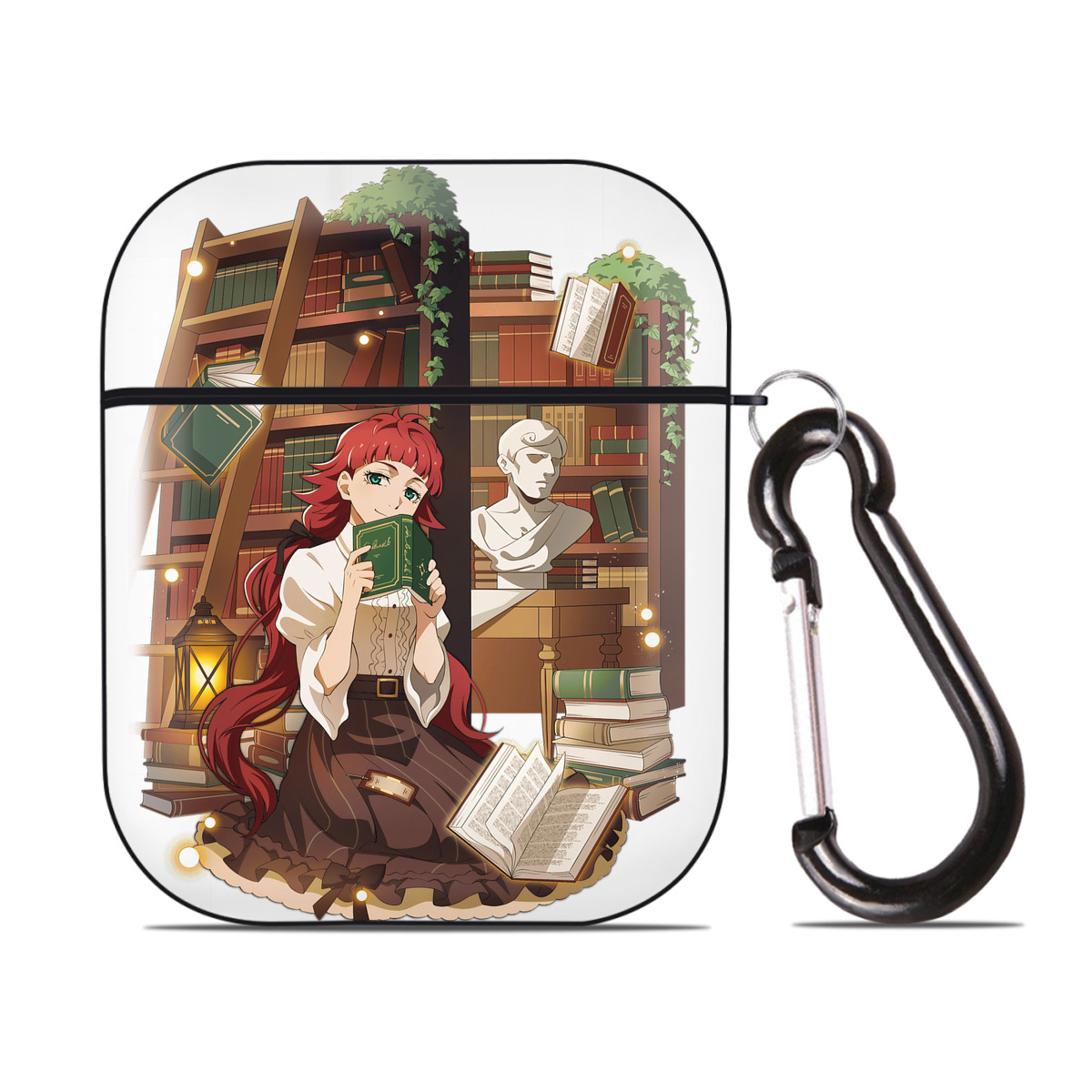 （画像用） 文豪ストレイドッグス Bungo Stray Dogs AirPods 第2世代保護ケース ハードシェル ブラック 耐衝撃・防指紋・カラビナ付き