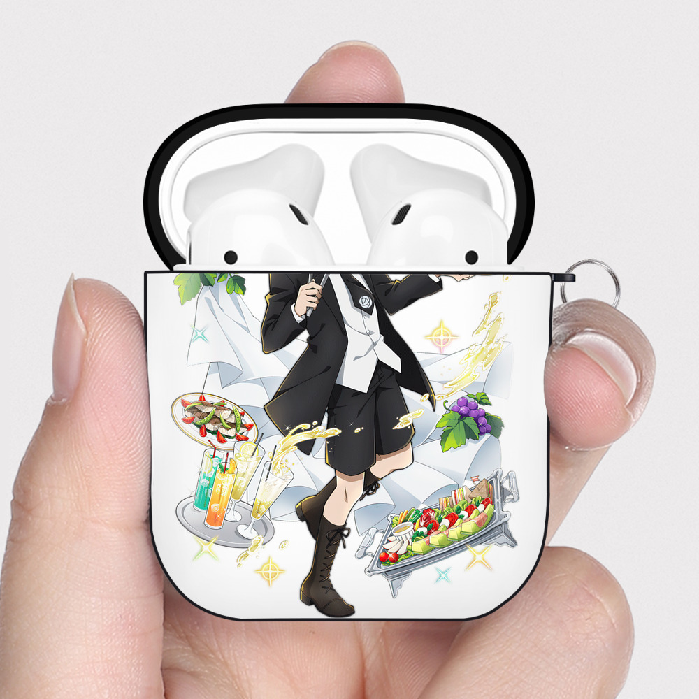 （画像用） 文豪ストレイドッグス Bungo Stray Dogs AirPods 第2世代保護ケース ハードシェル ブラック 耐衝撃・防指紋・カラビナ付き