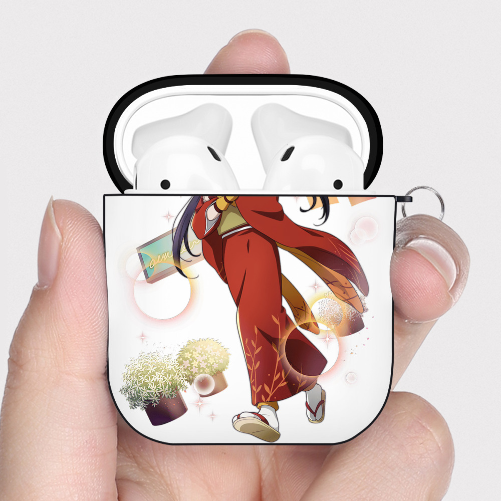 （画像用） 文豪ストレイドッグス Bungo Stray Dogs AirPods 第2世代保護ケース ハードシェル ブラック 耐衝撃・防指紋・カラビナ付き