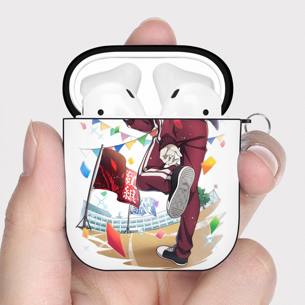 （画像用） 文豪ストレイドッグス Bungo Stray Dogs AirPods 第2世代保護ケース ハードシェル ブラック 耐衝撃・防指紋・カラビナ付き