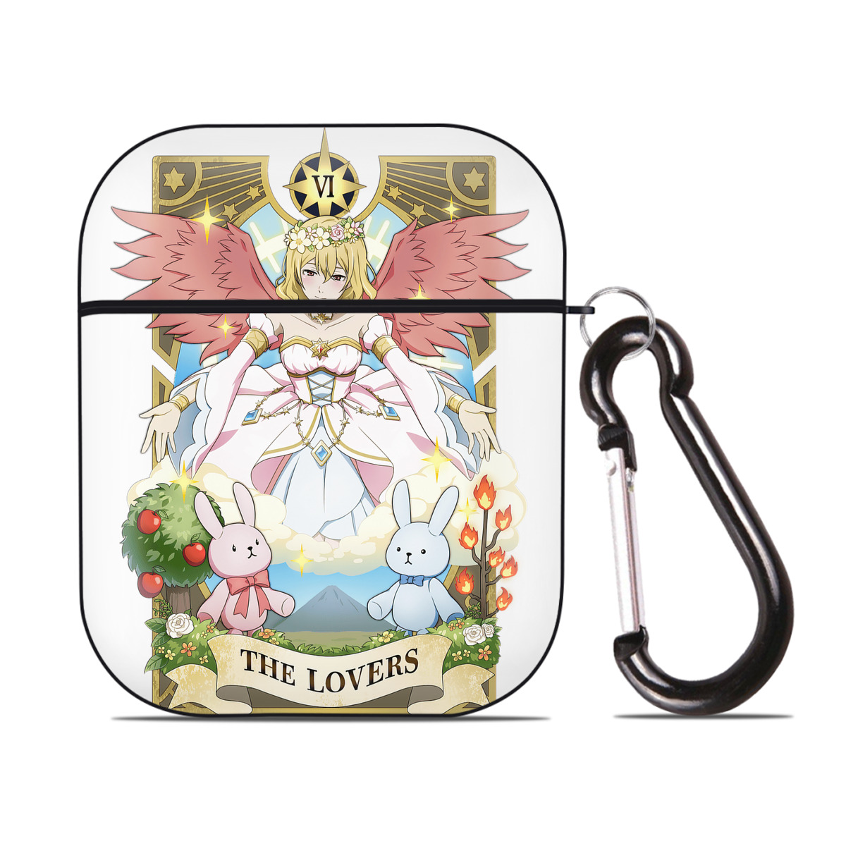 （画像用） 文豪ストレイドッグス Bungo Stray Dogs AirPods 第2世代保護ケース ハードシェル ブラック 耐衝撃・防指紋・カラビナ付き