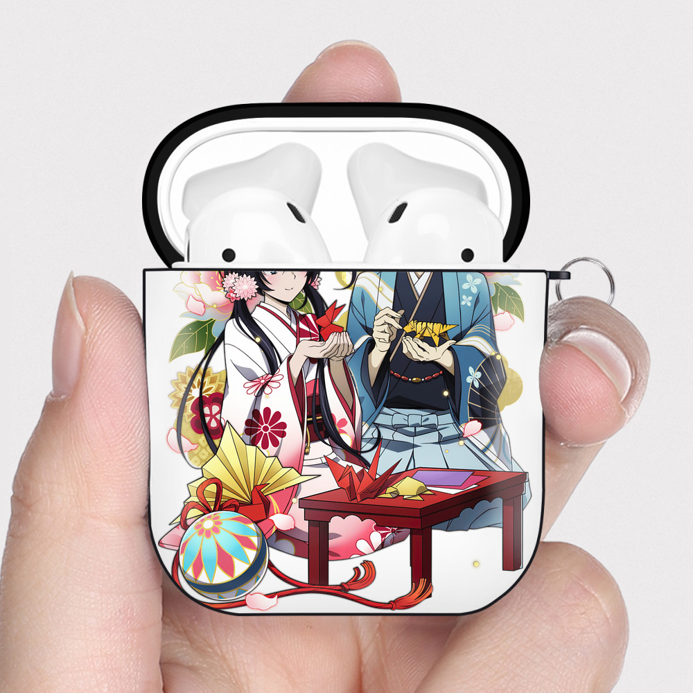 （画像用） 文豪ストレイドッグス Bungo Stray Dogs AirPods 第2世代保護ケース ハードシェル ブラック 耐衝撃・防指紋・カラビナ付き