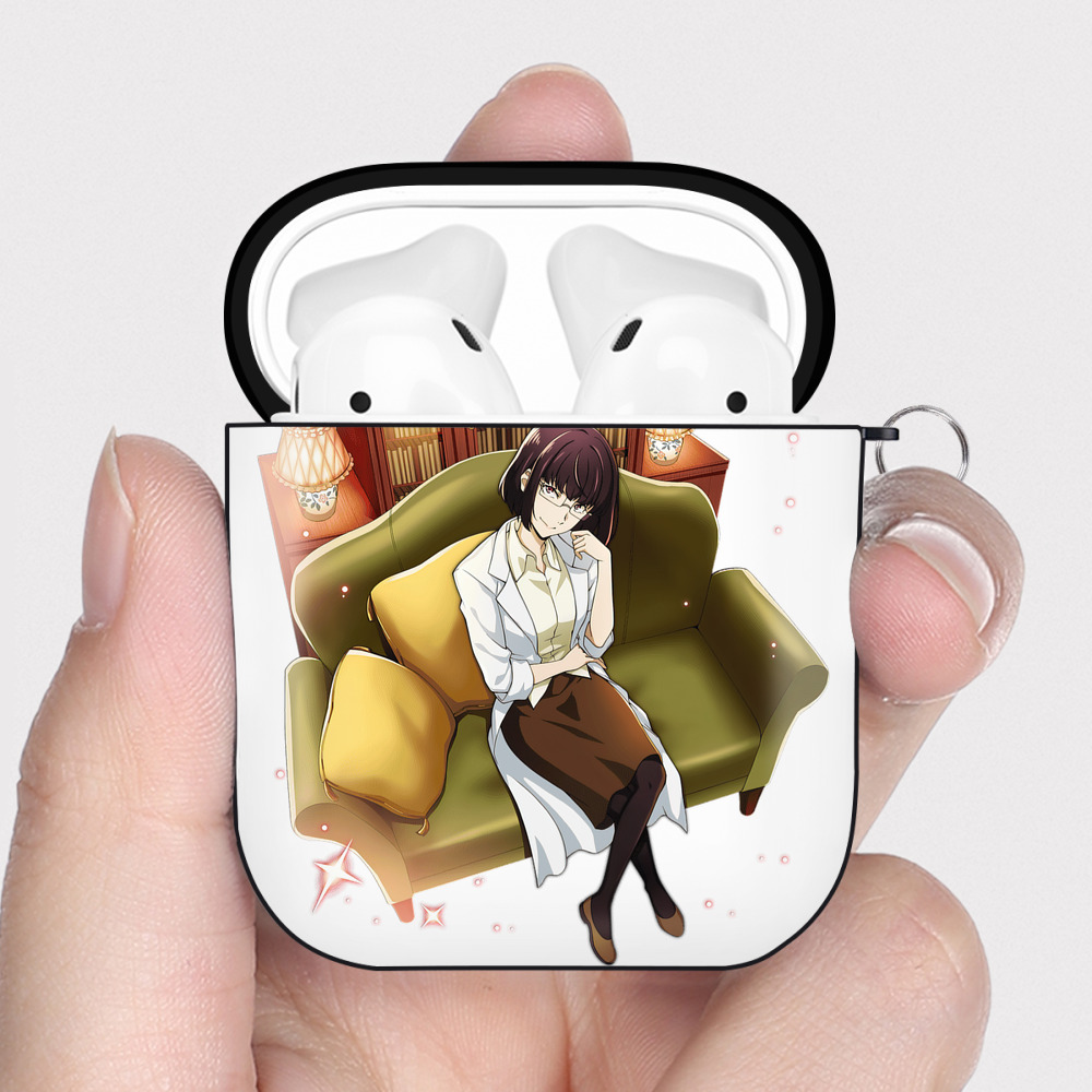 文豪ストレイドッグス Bungo Stray Dogs AirPods 第2世代保護ケース ハードシェル ブラック 耐衝撃・防指紋・カラビナ付き