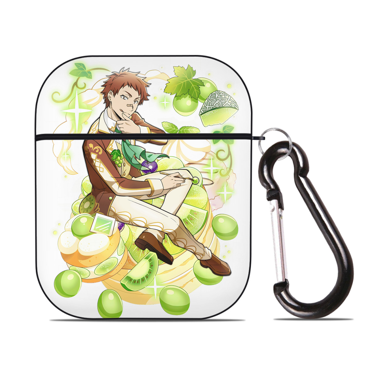 （画像用） 文豪ストレイドッグス Bungo Stray Dogs AirPods 第2世代保護ケース ハードシェル ブラック 耐衝撃・防指紋・カラビナ付き