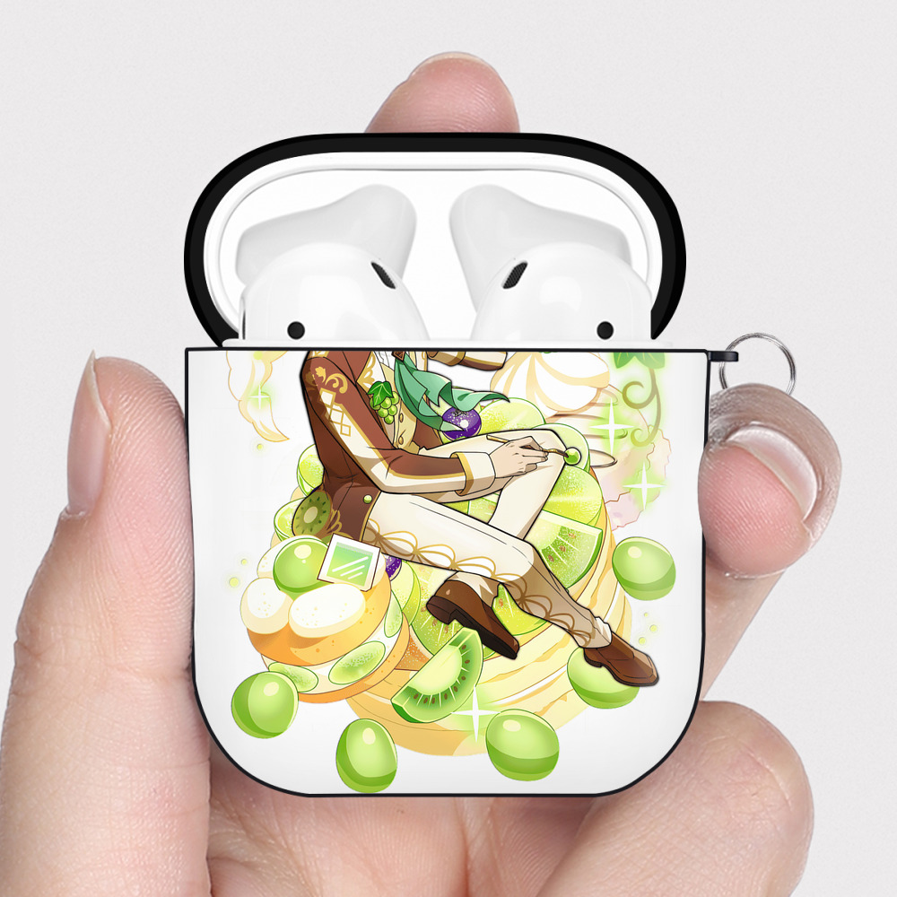 （画像用） 文豪ストレイドッグス Bungo Stray Dogs AirPods 第2世代保護ケース ハードシェル ブラック 耐衝撃・防指紋・カラビナ付き