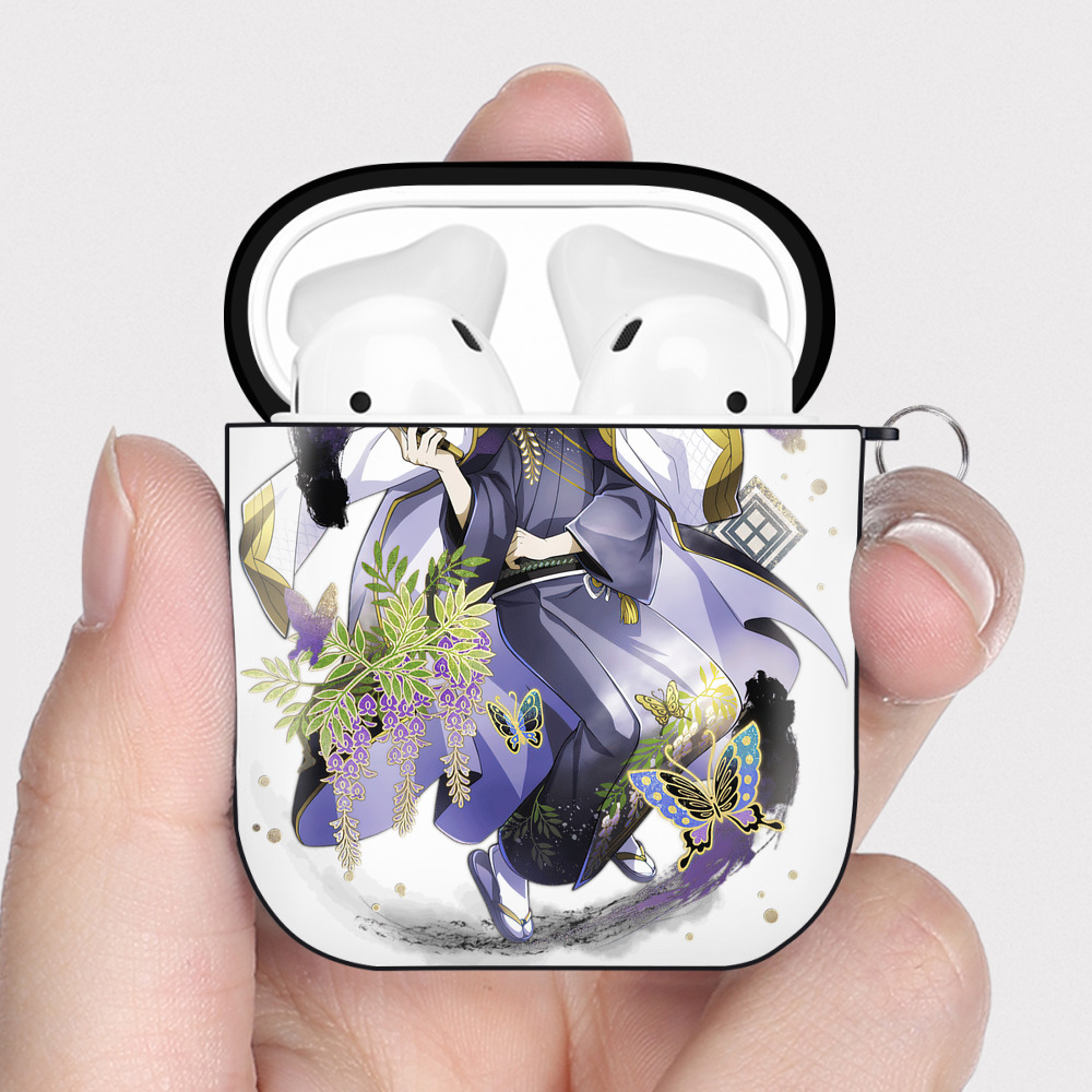 （画像用） 文豪ストレイドッグス Bungo Stray Dogs AirPods 第2世代保護ケース ハードシェル ブラック 耐衝撃・防指紋・カラビナ付き