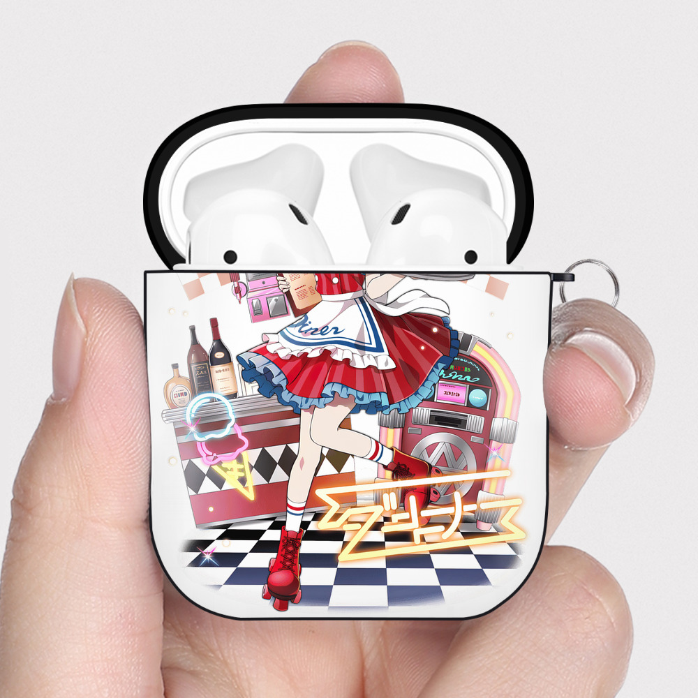 （画像用） 文豪ストレイドッグス Bungo Stray Dogs AirPods 第2世代保護ケース ハードシェル ブラック 耐衝撃・防指紋・カラビナ付き