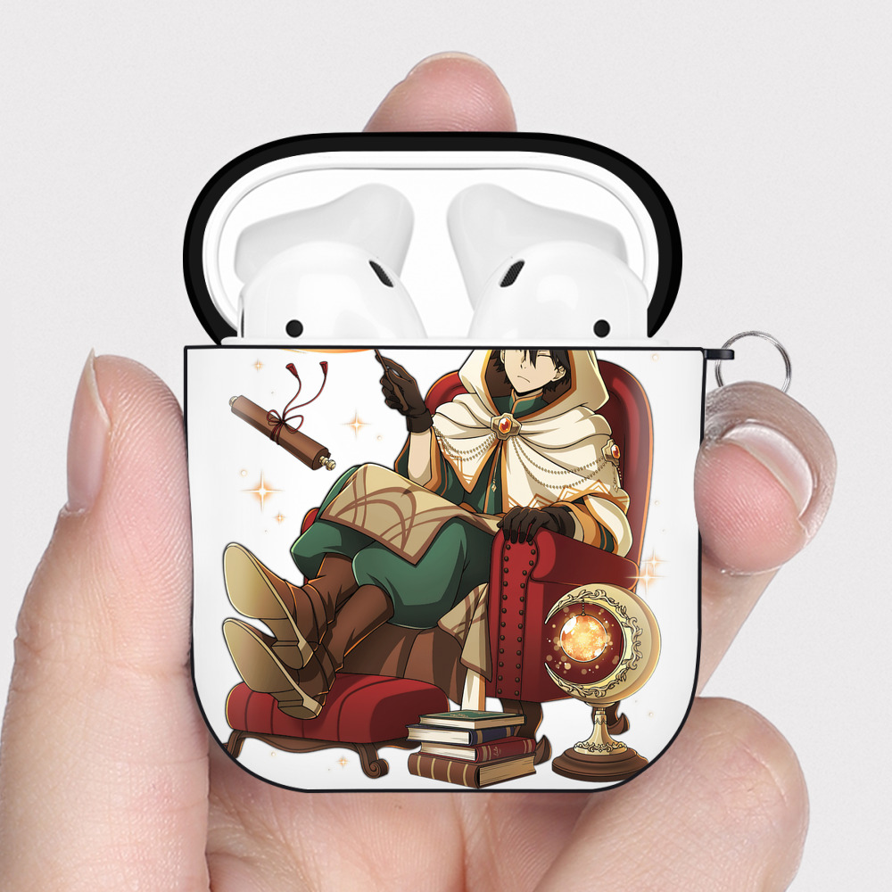 （画像用） 文豪ストレイドッグス Bungo Stray Dogs AirPods 第2世代保護ケース ハードシェル ブラック 耐衝撃・防指紋・カラビナ付き