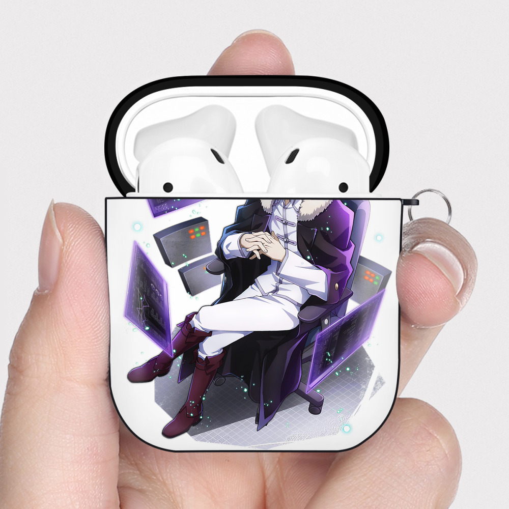 （画像用） 文豪ストレイドッグス Bungo Stray Dogs AirPods 第2世代保護ケース ハードシェル ブラック 耐衝撃・防指紋・カラビナ付き