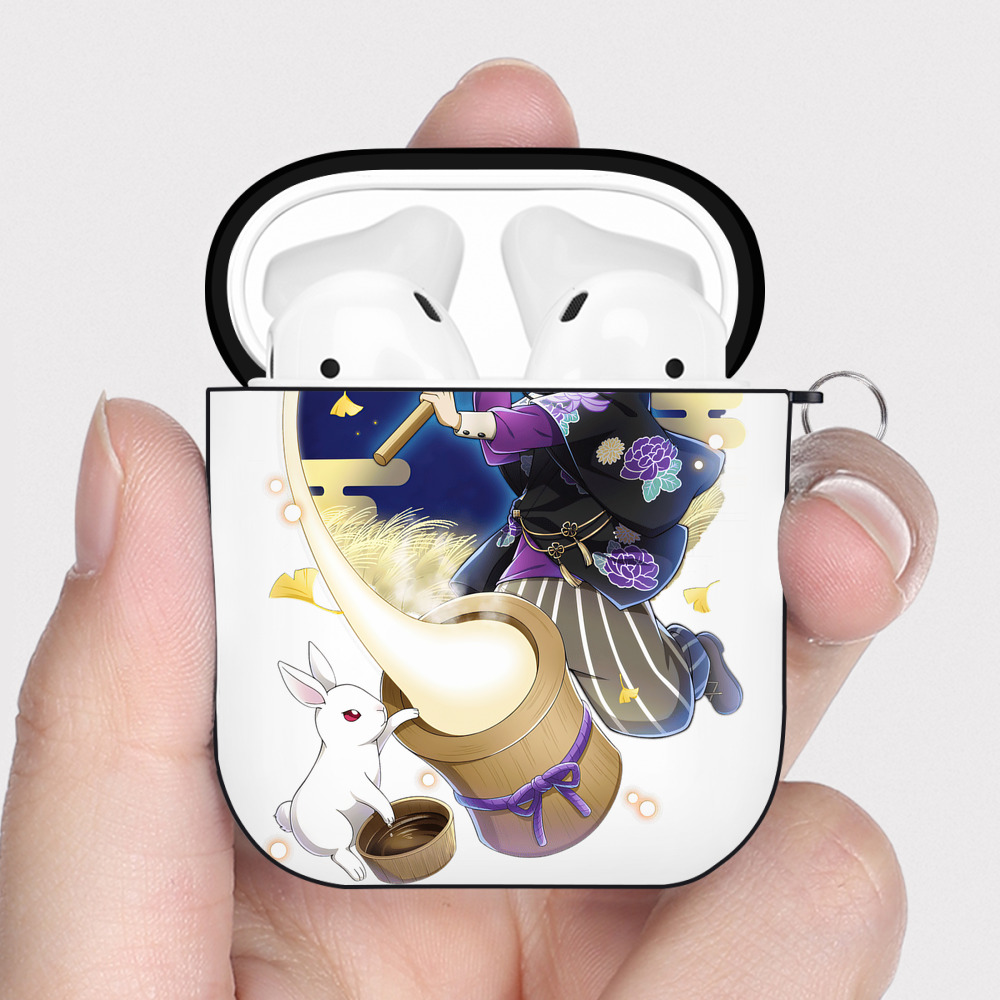 （画像用） 文豪ストレイドッグス Bungo Stray Dogs AirPods 第2世代保護ケース ハードシェル ブラック 耐衝撃・防指紋・カラビナ付き