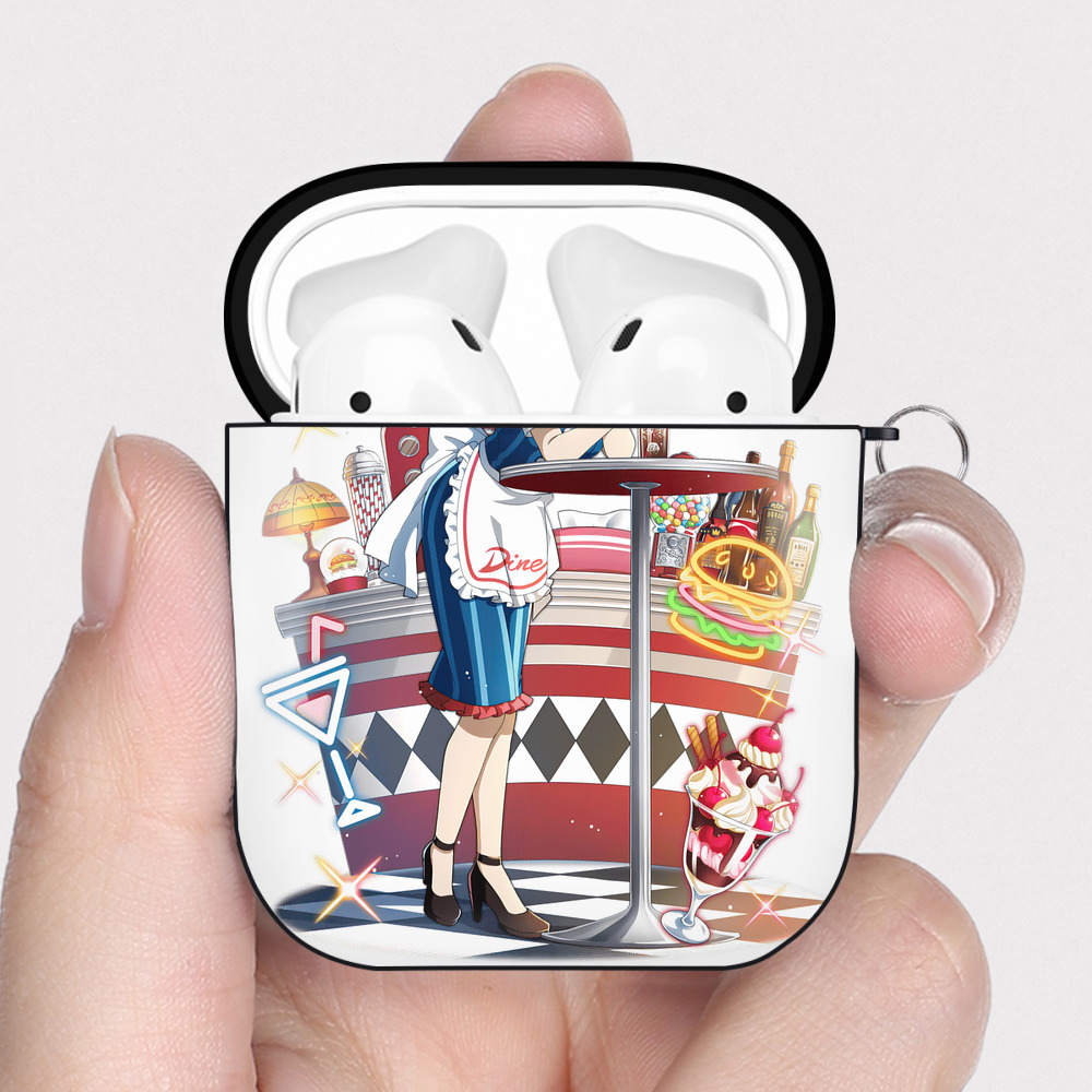 （画像用） 文豪ストレイドッグス Bungo Stray Dogs AirPods 第2世代保護ケース ハードシェル ブラック 耐衝撃・防指紋・カラビナ付き