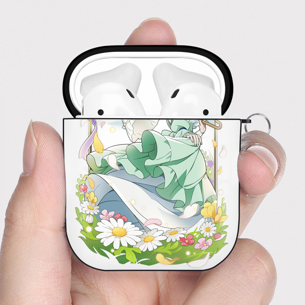（画像用） 文豪ストレイドッグス Bungo Stray Dogs AirPods 第2世代保護ケース ハードシェル ブラック 耐衝撃・防指紋・カラビナ付き