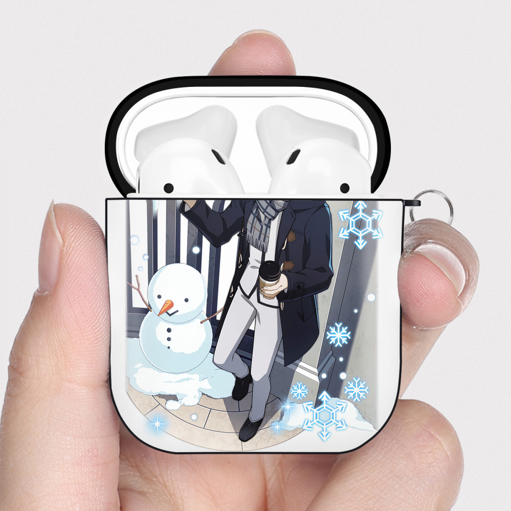 （画像用） 文豪ストレイドッグス Bungo Stray Dogs AirPods 第2世代保護ケース ハードシェル ブラック 耐衝撃・防指紋・カラビナ付き
