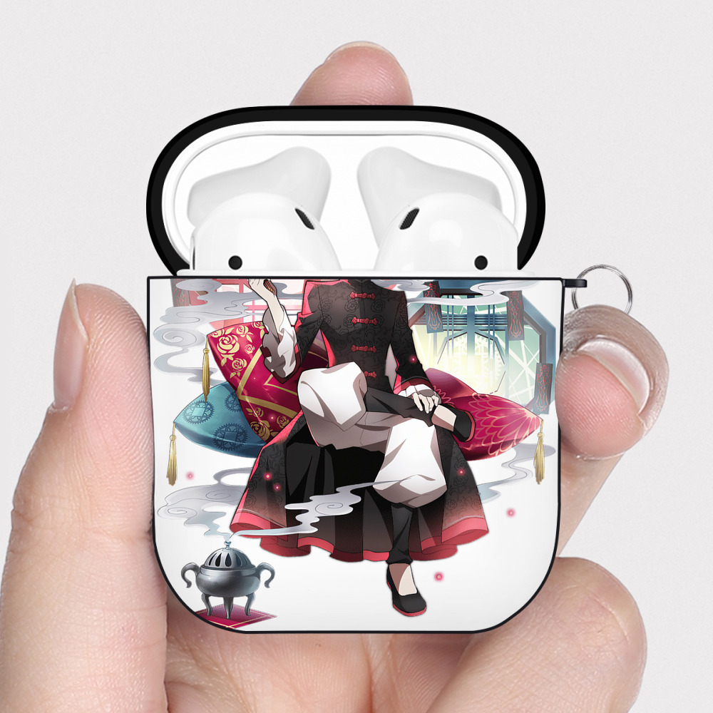 （画像用） 文豪ストレイドッグス Bungo Stray Dogs AirPods 第2世代保護ケース ハードシェル ブラック 耐衝撃・防指紋・カラビナ付き