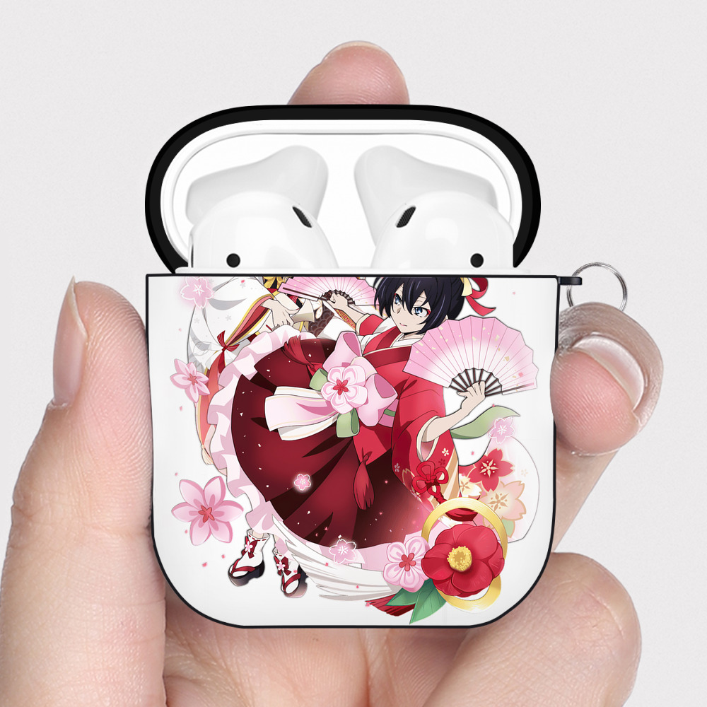 （画像用） 文豪ストレイドッグス Bungo Stray Dogs AirPods 第2世代保護ケース ハードシェル ブラック 耐衝撃・防指紋・カラビナ付き