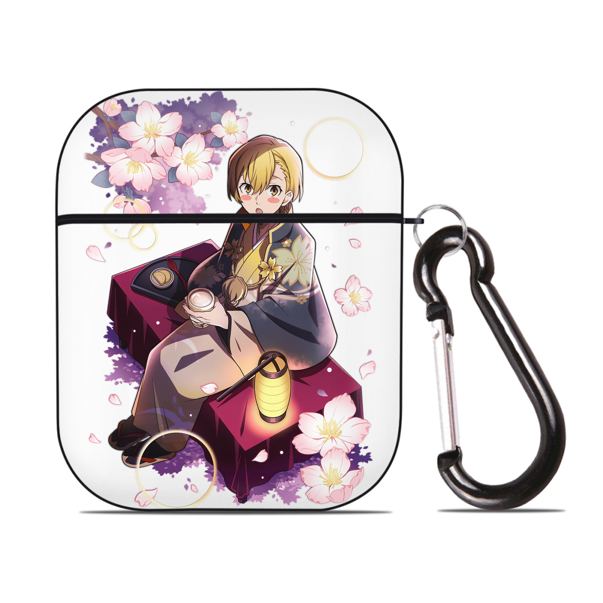 （画像用） 文豪ストレイドッグス Bungo Stray Dogs AirPods 第2世代保護ケース ハードシェル ブラック 耐衝撃・防指紋・カラビナ付き
