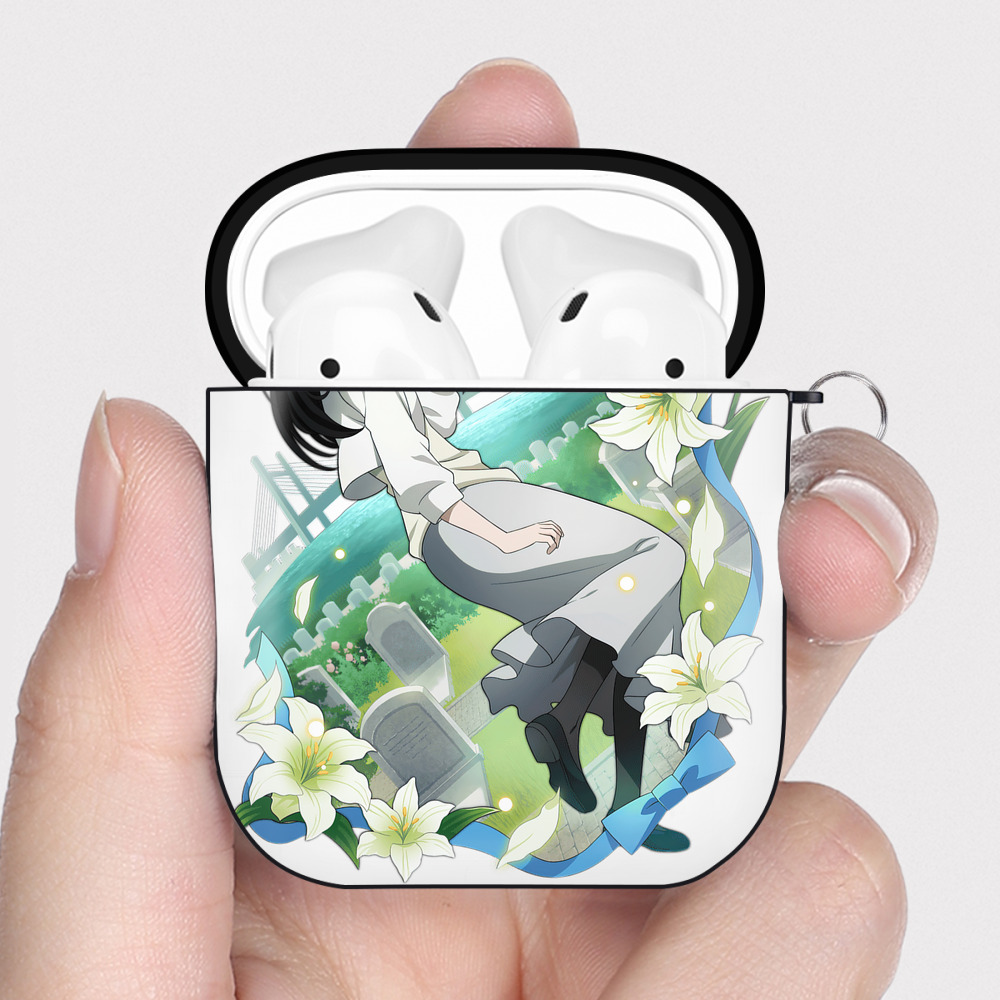 （画像用） 文豪ストレイドッグス Bungo Stray Dogs AirPods 第2世代保護ケース ハードシェル ブラック 耐衝撃・防指紋・カラビナ付き