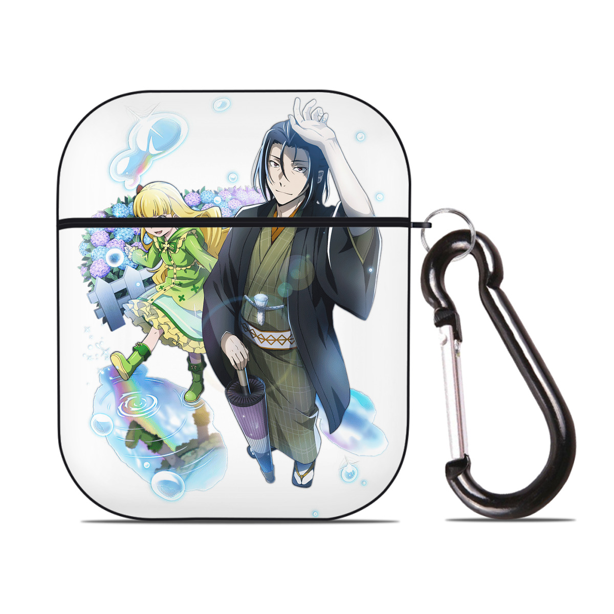 （画像用） 文豪ストレイドッグス Bungo Stray Dogs AirPods 第2世代保護ケース ハードシェル ブラック 耐衝撃・防指紋・カラビナ付き