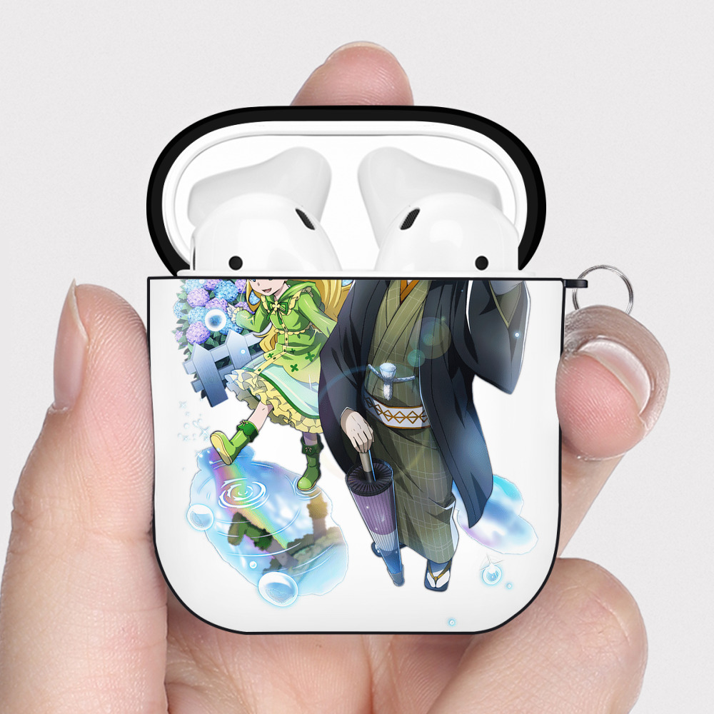 （画像用） 文豪ストレイドッグス Bungo Stray Dogs AirPods 第2世代保護ケース ハードシェル ブラック 耐衝撃・防指紋・カラビナ付き