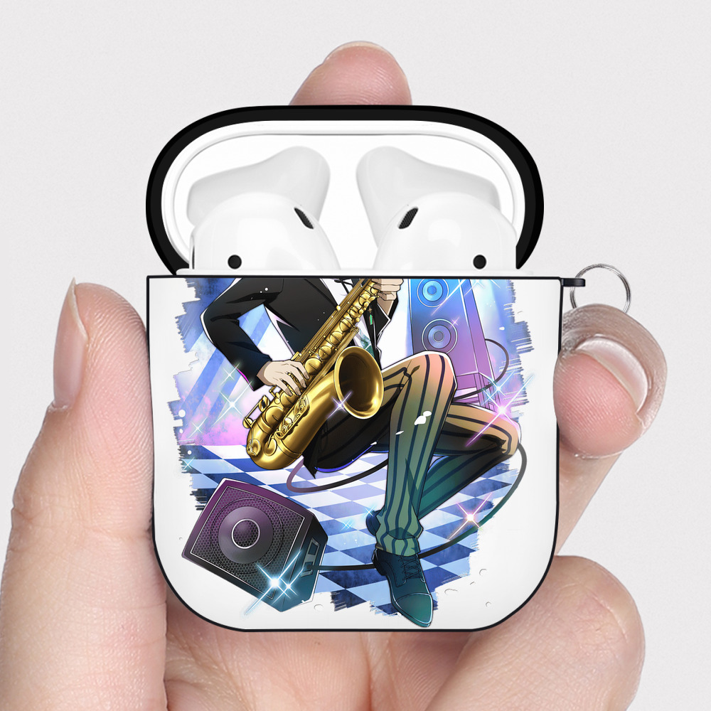 （画像用） 文豪ストレイドッグス Bungo Stray Dogs AirPods 第2世代保護ケース ハードシェル ブラック 耐衝撃・防指紋・カラビナ付き