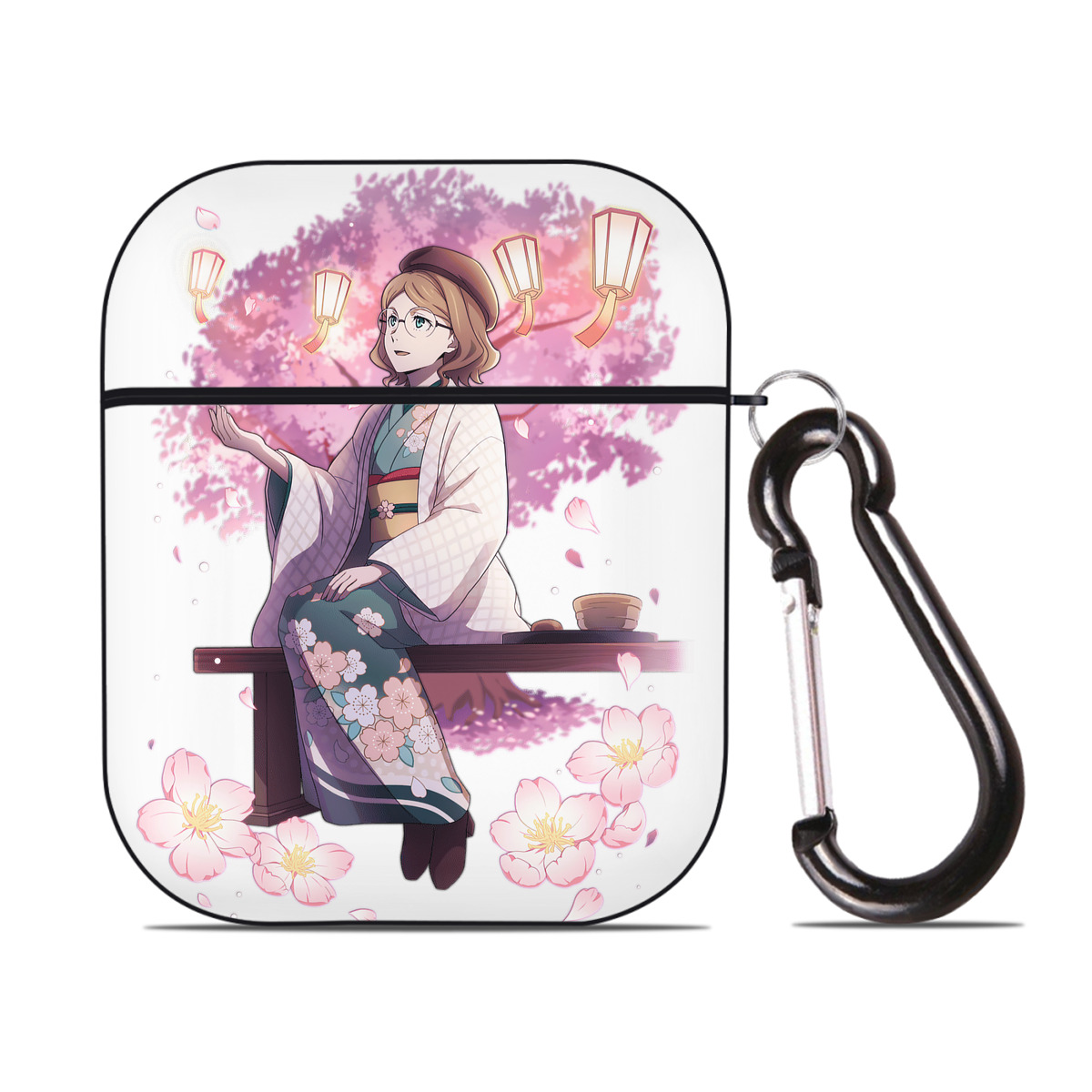 （画像用） 文豪ストレイドッグス Bungo Stray Dogs AirPods 第2世代保護ケース ハードシェル ブラック 耐衝撃・防指紋・カラビナ付き
