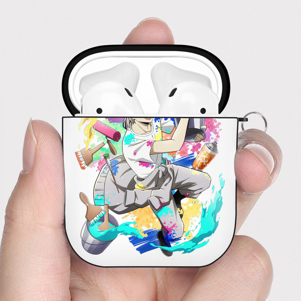 （画像用） 文豪ストレイドッグス Bungo Stray Dogs AirPods 第2世代保護ケース ハードシェル ブラック 耐衝撃・防指紋・カラビナ付き