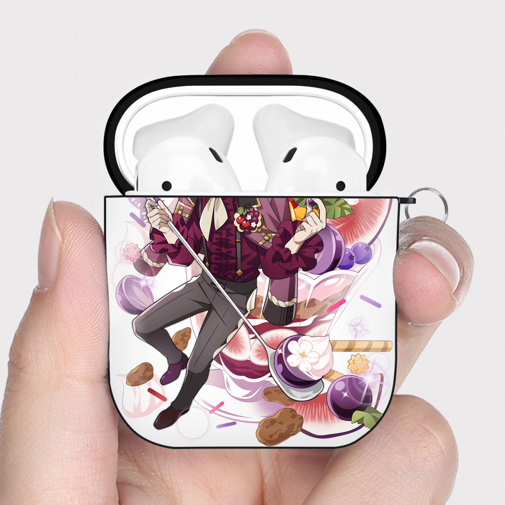 （画像用） 文豪ストレイドッグス Bungo Stray Dogs AirPods 第2世代保護ケース ハードシェル ブラック 耐衝撃・防指紋・カラビナ付き