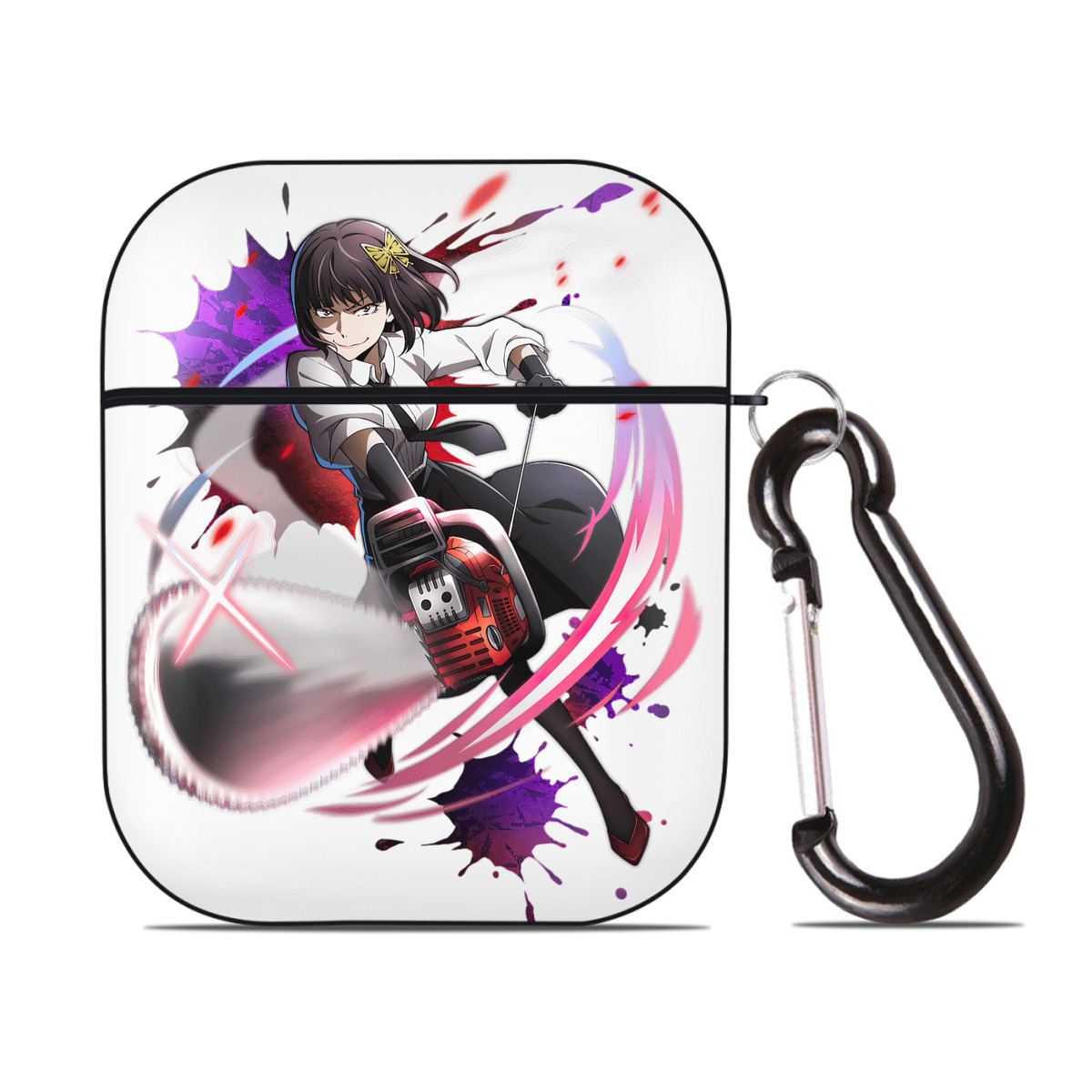 （画像用） 文豪ストレイドッグス Bungo Stray Dogs AirPods 第2世代保護ケース ハードシェル ブラック 耐衝撃・防指紋・カラビナ付き