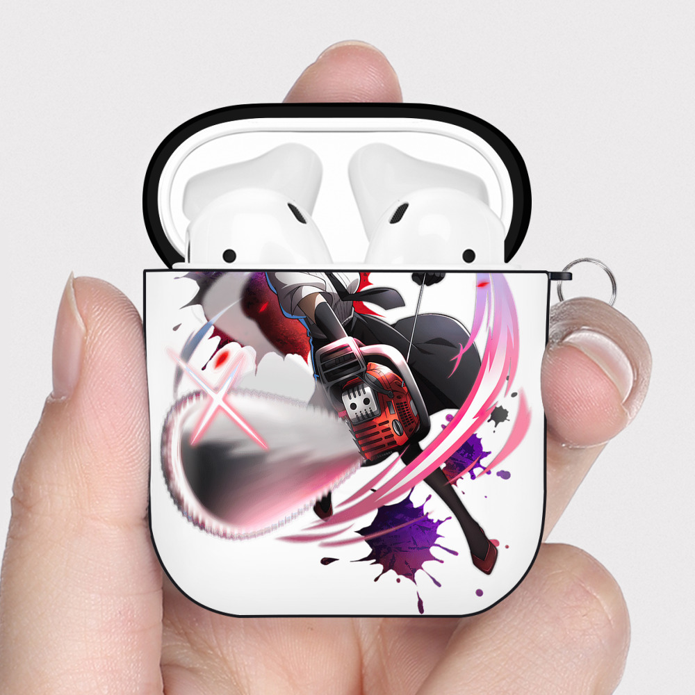 （画像用） 文豪ストレイドッグス Bungo Stray Dogs AirPods 第2世代保護ケース ハードシェル ブラック 耐衝撃・防指紋・カラビナ付き