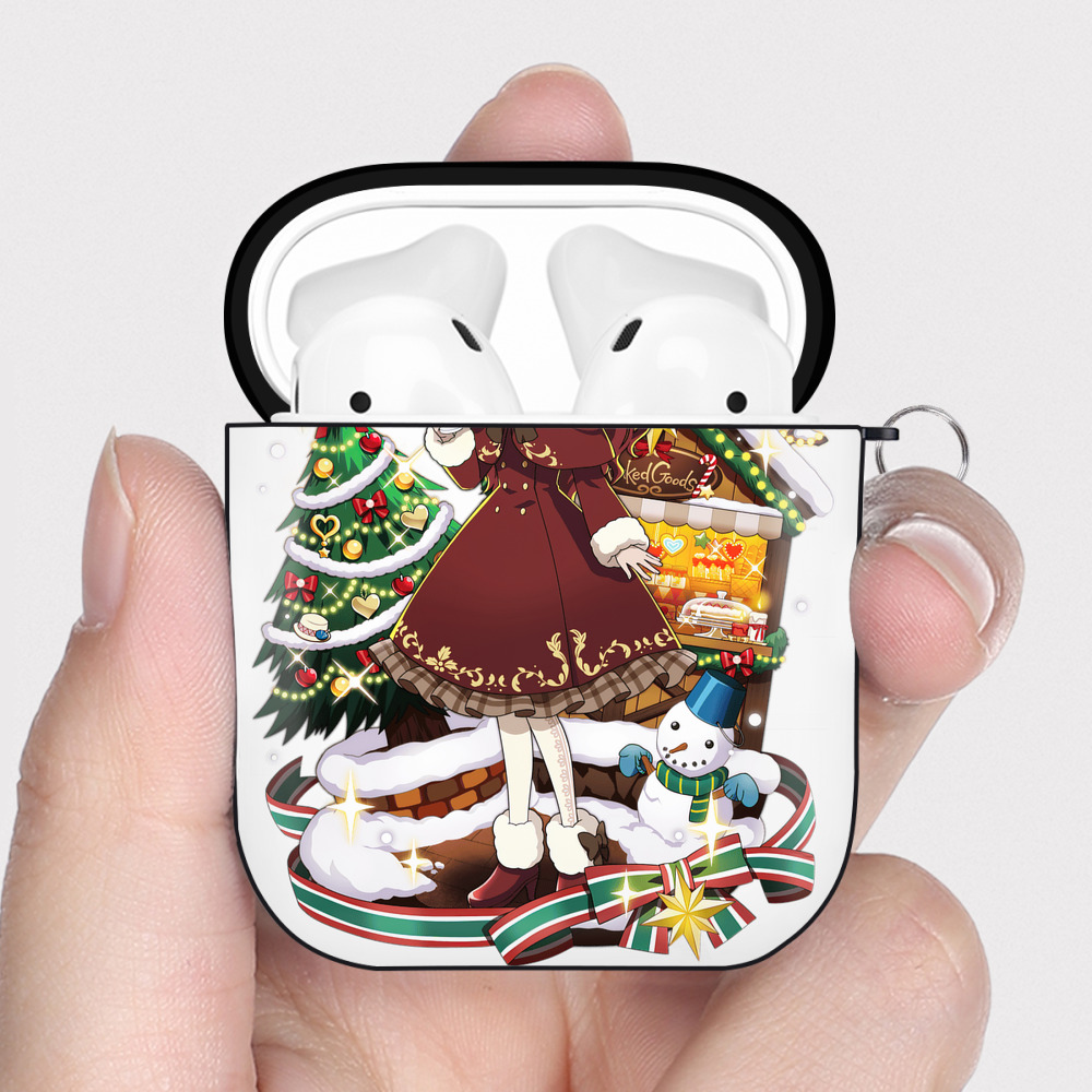 （画像用） 文豪ストレイドッグス Bungo Stray Dogs AirPods 第2世代保護ケース ハードシェル ブラック 耐衝撃・防指紋・カラビナ付き