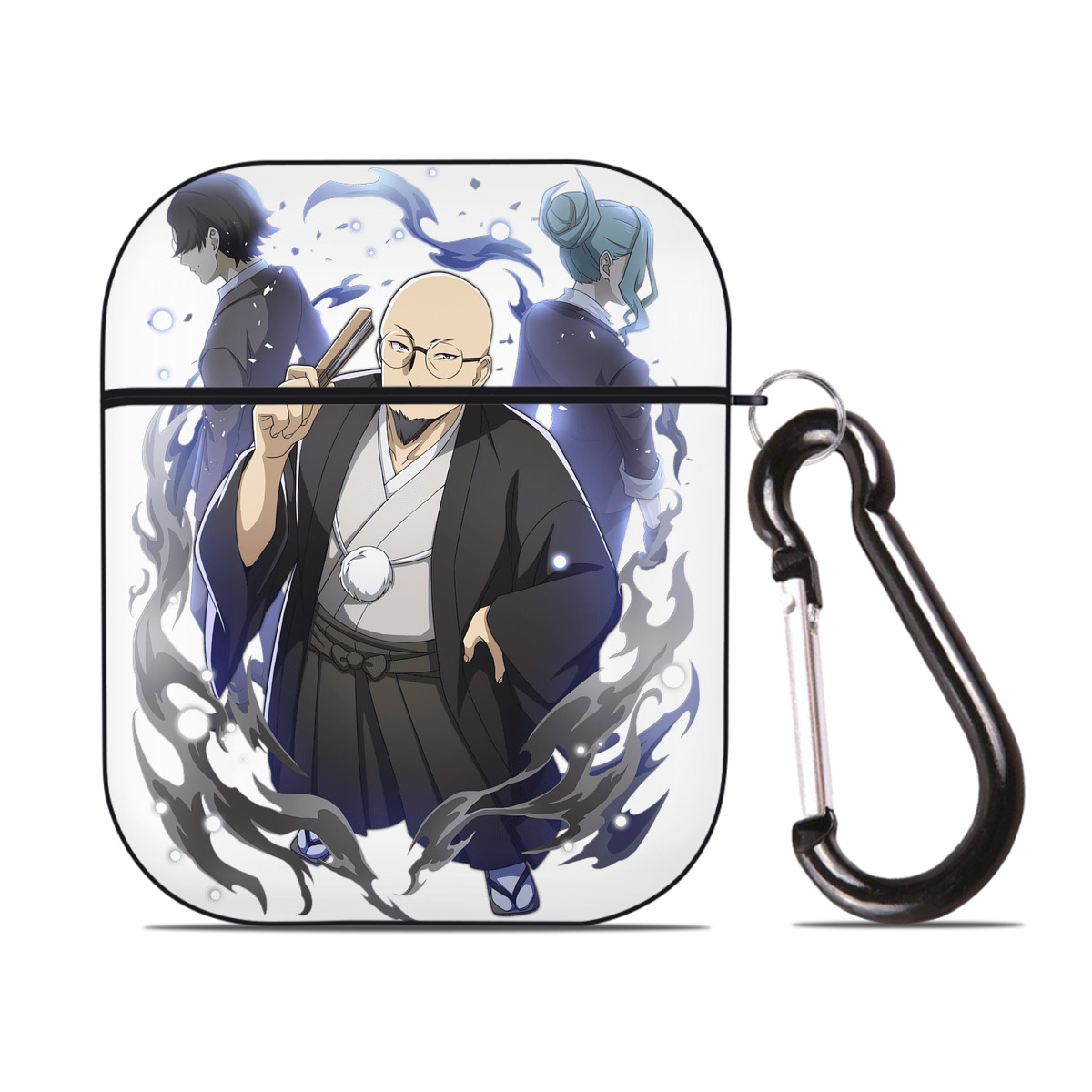 （画像用） 文豪ストレイドッグス Bungo Stray Dogs AirPods 第2世代保護ケース ハードシェル ブラック 耐衝撃・防指紋・カラビナ付き